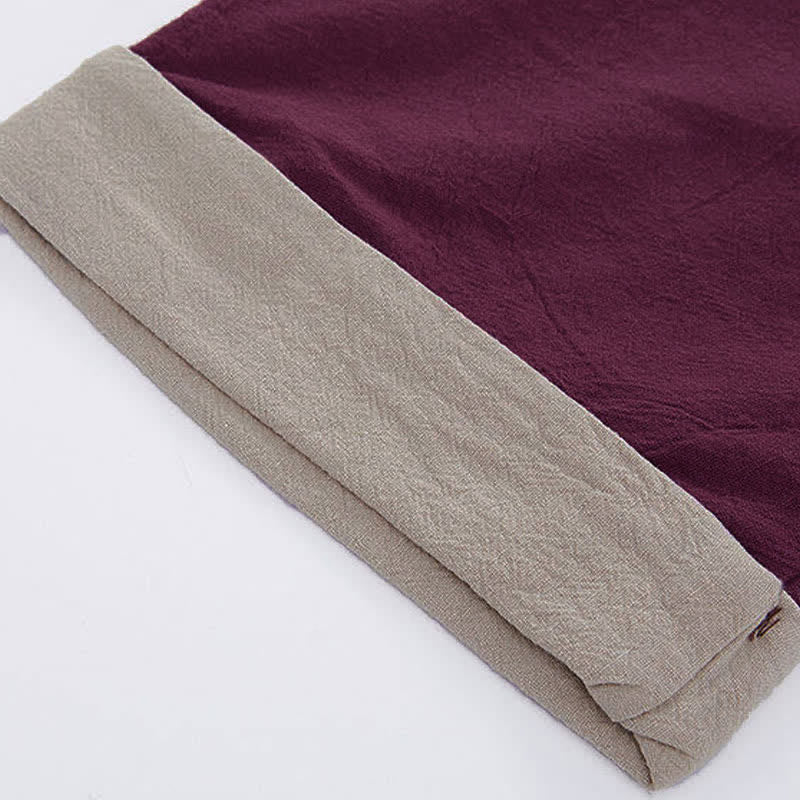 Buddha Stones Minimalistischer Sommerkimono für Herren mit V-Ausschnitt, Froschknopfleiste und kurzen Ärmeln - image 9