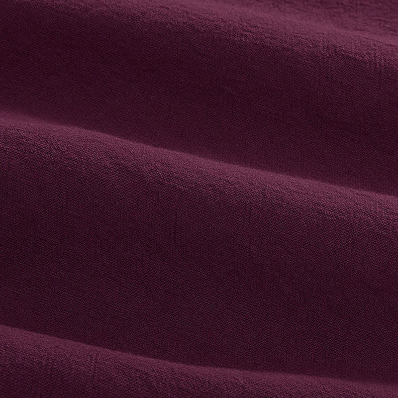 Buddha Stones Minimalistischer Sommerkimono für Herren mit V-Ausschnitt, Froschknopfleiste und kurzen Ärmeln - image 11