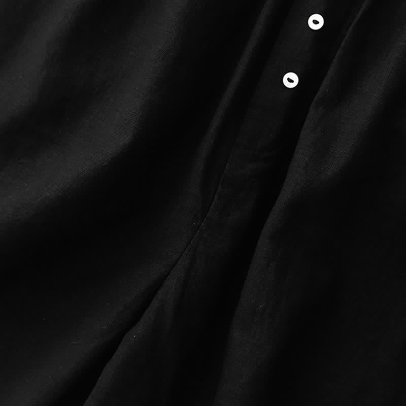 Buddha Stones Minimalistische, einfarbige Damen-Shorts mit Knopfleiste, elastischem Bund und Taschen für den Sommer - image 14