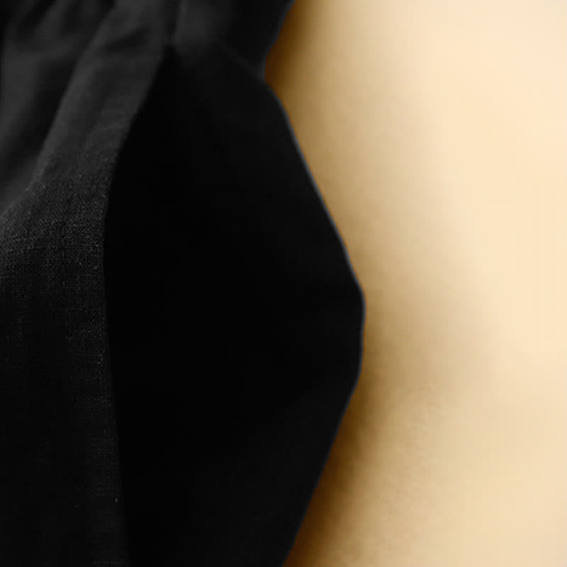 Buddha Stones Minimalistische, einfarbige Damen-Shorts mit Knopfleiste, elastischem Bund und Taschen für den Sommer - image 12