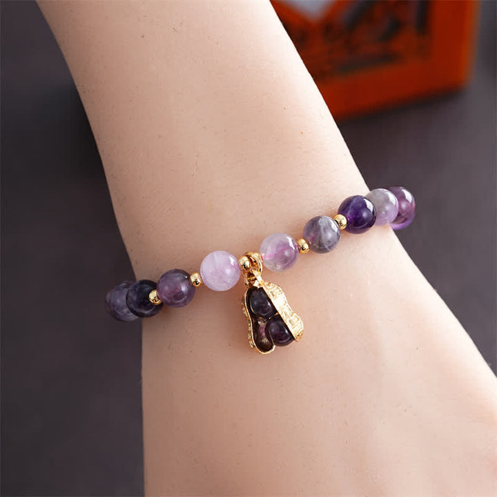 Buddha Stones Natürliches Amethyst-Erdnuss-Armband mit der Aufschrift „Gute Dinge geschehen“ – ein heilendes Armband - image 4