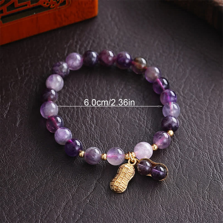 Buddha Stones Natürliches Amethyst-Erdnuss-Armband mit der Aufschrift „Gute Dinge geschehen“ – ein heilendes Armband - image 3