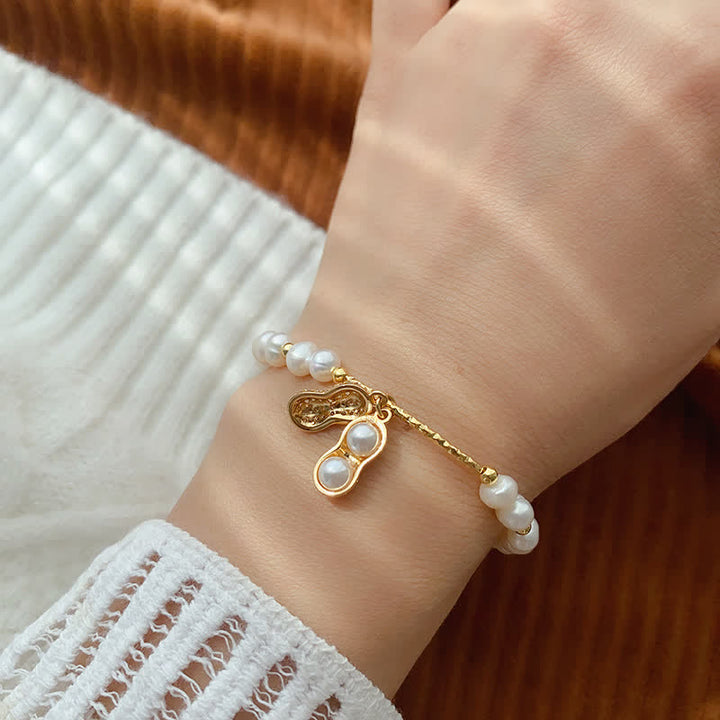 Buddha Stones Perlenarmband mit Erdnussmotiv und Weisheitsbotschaft - image 4