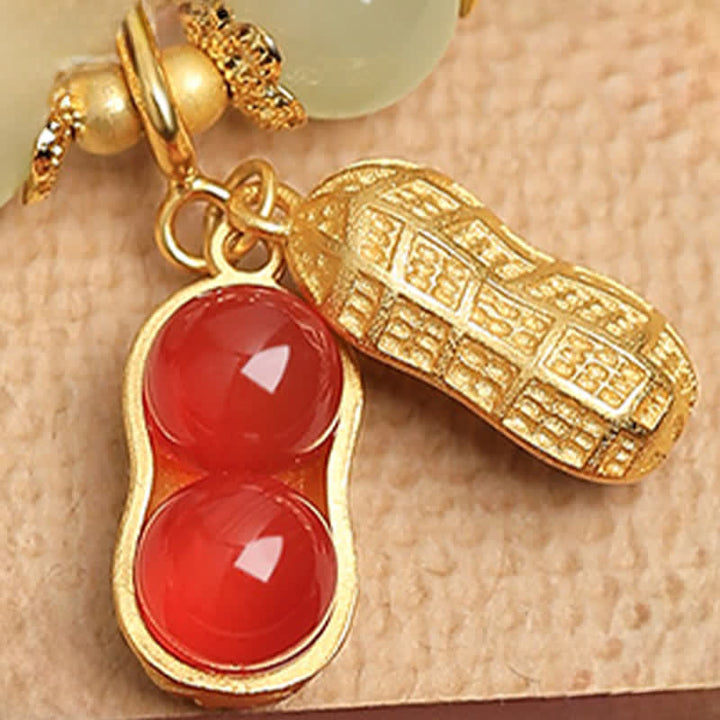 Buddha Stones Natürliches Zinnoberarmband mit Fu-Motiv und Erdnussmotiv – „Gute Dinge geschehen“ - image 9