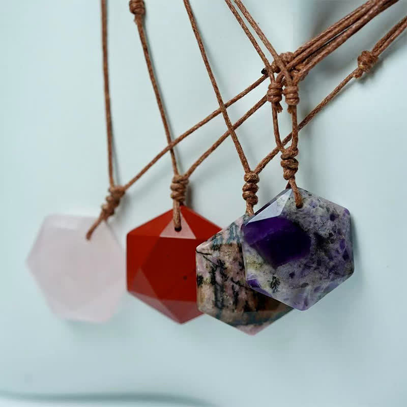 Buddha Stones Davidstern-Anhänger aus Bergkristall, indischem Achat und Amethyst - image 30