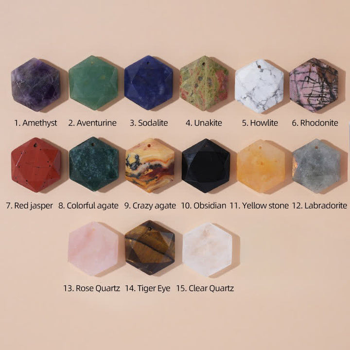 Buddha Stones Davidstern-Anhänger aus Bergkristall, indischem Achat und Amethyst - image 32
