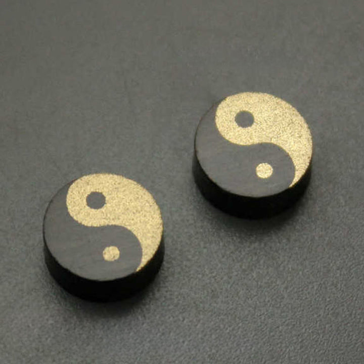 Buddha Stones Ohrstecker aus Ebenholz mit Yin-Yang-Symbol - image 10