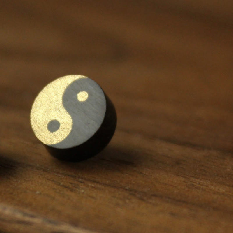 Buddha Stones Ohrstecker aus Ebenholz mit Yin-Yang-Symbol - image 11