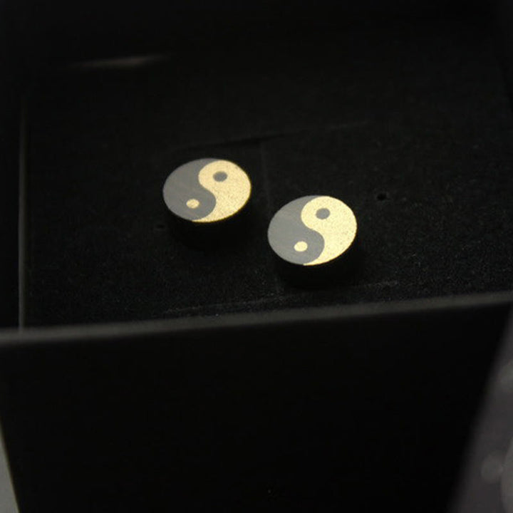 Buddha Stones Ohrstecker aus Ebenholz mit Yin-Yang-Symbol - image 12
