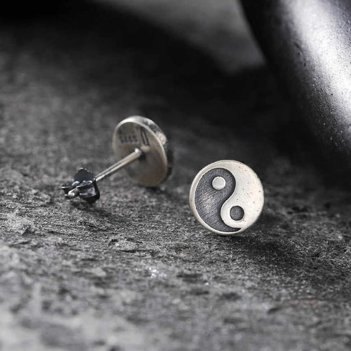 Buddha Stones Ohrstecker aus 925er Sterlingsilber mit Yin-Yang-Symbol - image 1