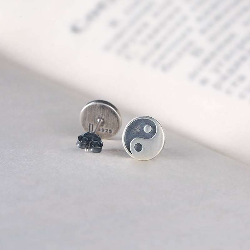 Buddha Stones Ohrstecker aus 925er Sterlingsilber mit Yin-Yang-Symbol - image 4