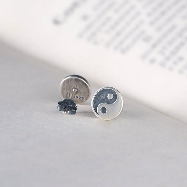 Buddha Stones Ohrstecker aus 925er Sterlingsilber mit Yin-Yang-Symbol - image 4