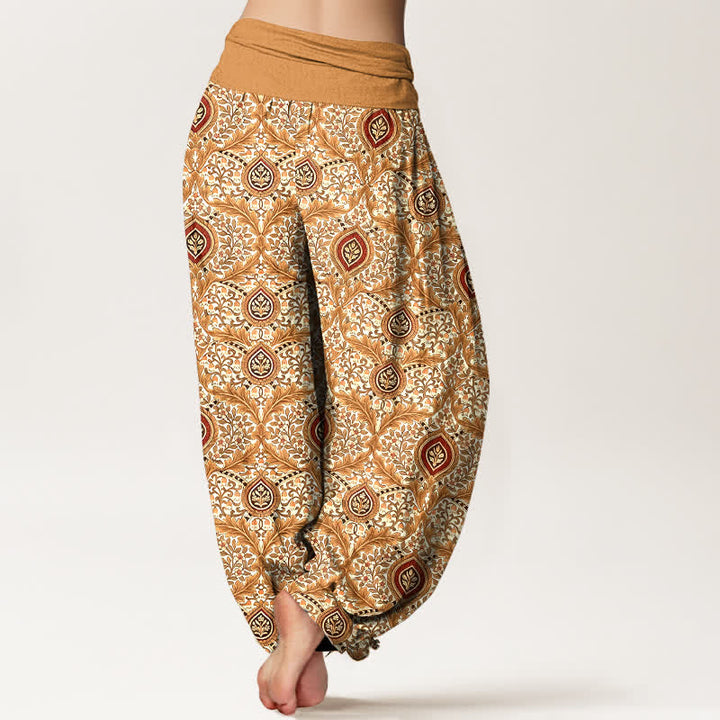 Buddha Stones Damen-Haremshose aus reiner Baumwolle mit Paisley-Rautenmuster und elastischem Bund - image 8