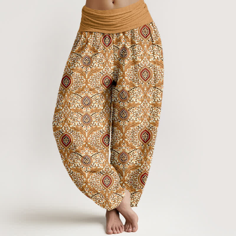 Buddha Stones Damen-Haremshose aus reiner Baumwolle mit Paisley-Rautenmuster und elastischem Bund - Goldrute - US16, UK/AU20, EU48 (3XL) - image 6