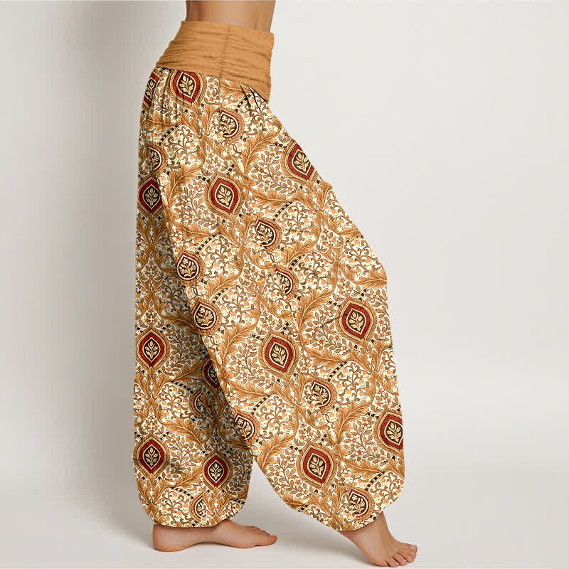 Buddha Stones Damen-Haremshose aus reiner Baumwolle mit Paisley-Rautenmuster und elastischem Bund - image 7