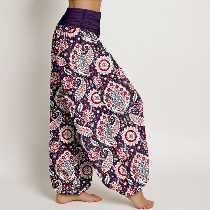 Buddha Stones Baumwoll-Haremshose mit Boho-Mandala-Paisley-Muster und elastischem Bund für Damen - image 7