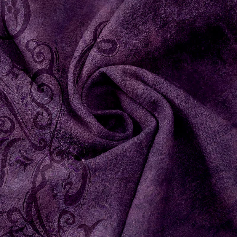 Buddha Stones Damenhose aus Baumwollsamt mit Rankenmuster, elastischem Bund und Taschen - image 3