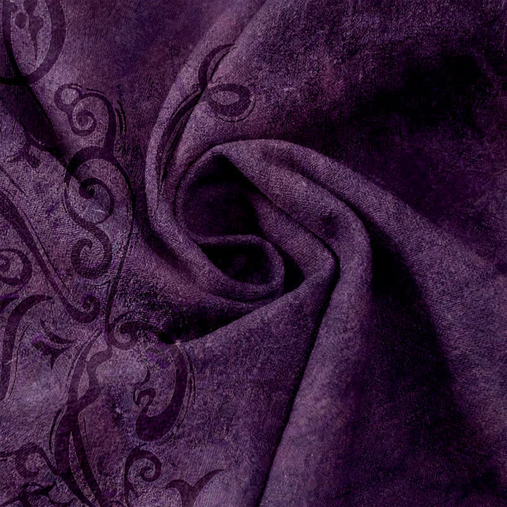 Buddha Stones Damenhose aus Baumwollsamt mit Rankenmuster, elastischem Bund und Taschen - image 3