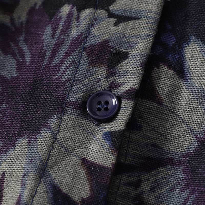 Buddha Stones Frühlingshaftes Vintage-Kleid für Damen mit Stehkragen, Knopfleiste, Blumenmuster, ellbogenlangen Ärmeln und Taschen - image 8