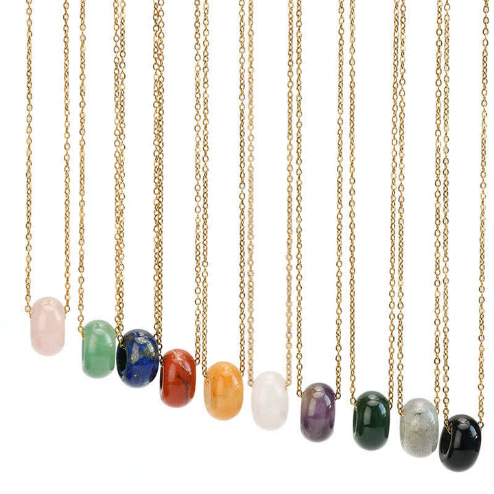 Buddha Stones Natürliche Rosenquarz- und grüne Aventurin-Rundkristall-Heilungskette - image 24