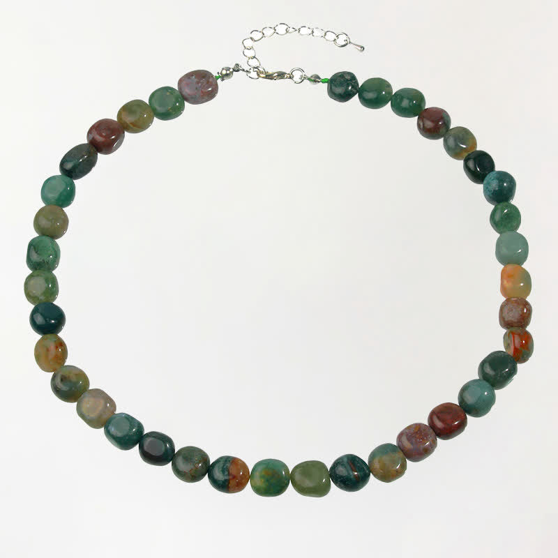 Buddha Stones Halskette aus natürlichen indischen Achatperlen in unregelmäßigen Formen - Indischer Achat (Farbe kann variieren) - image 0