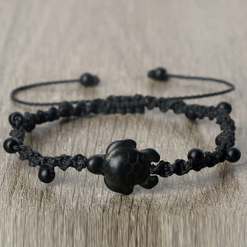 Buddha Stones Türkisfarbenes Armband mit Schildkrötenmotiv und geflochtenem Seil zum Schutz - image 8