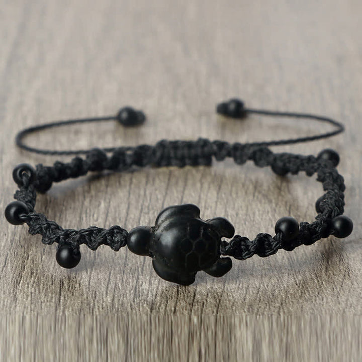 Buddha Stones Türkisfarbenes Armband mit Schildkrötenmotiv und geflochtenem Seil zum Schutz - image 8
