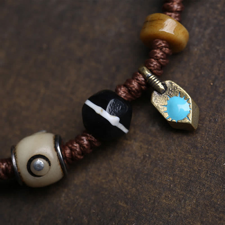 Buddha Stones Knochen Yin Yang Geflochtenes Seil Balance Armband - image 7