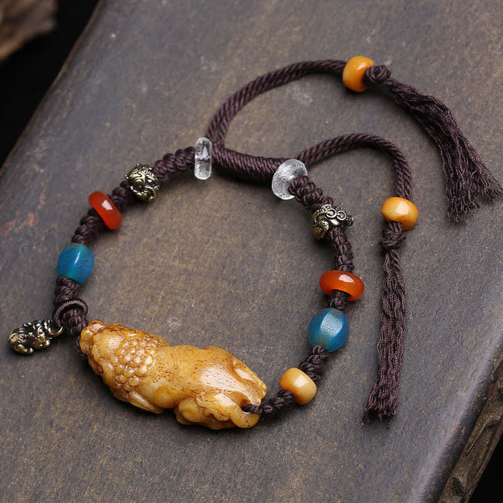 Buddha Stones Knochen PiXiu Geflochtenes Seil Glücksarmband - Pi Xiu (Handgelenkumfang: 17-23 cm) - image 0