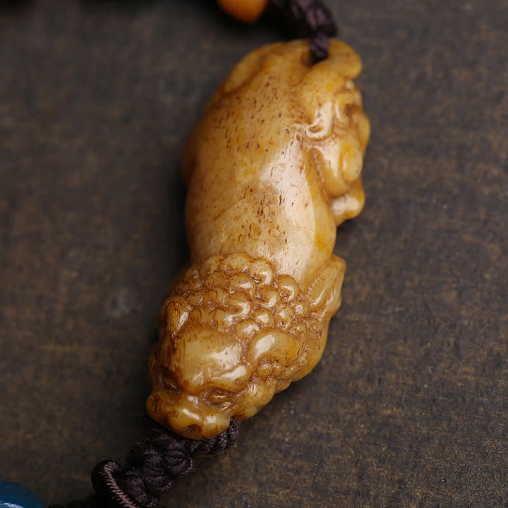 Buddha Stones Knochen PiXiu Geflochtenes Seil Glücksarmband - image 3