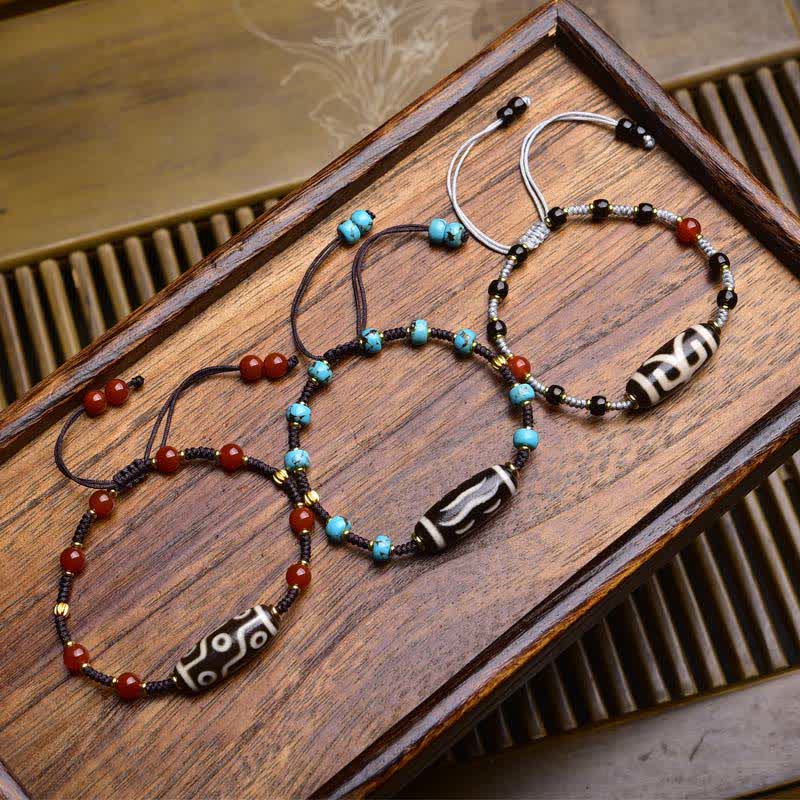 Buddha Stones Dzi-Perlen, Armband aus geflochtenem rotem Achat, Schutzarmband aus Süd-Rot-Achat - image 0