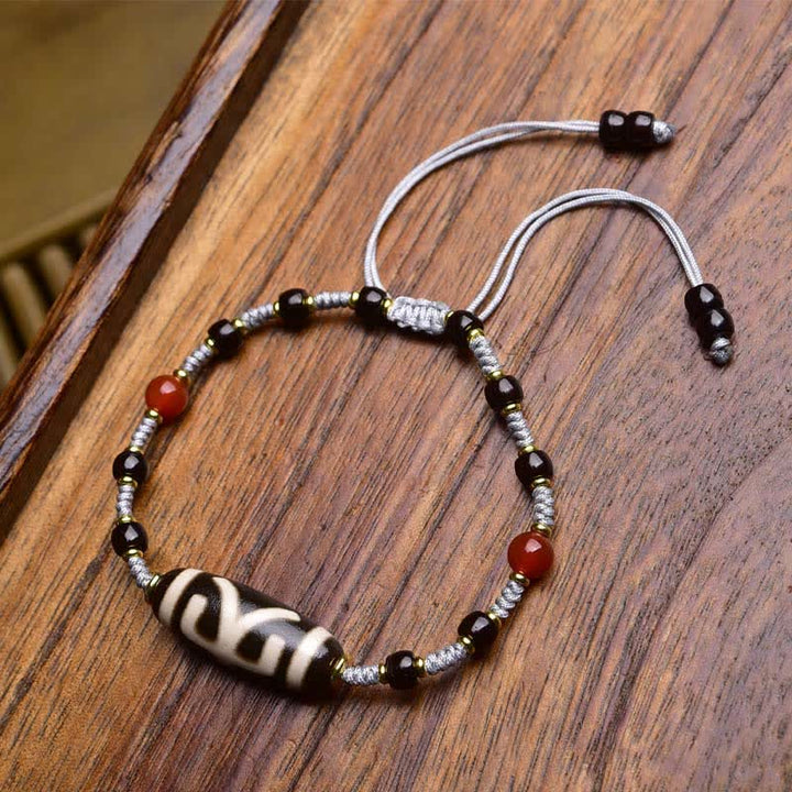 Buddha Stones Dzi-Perlen, Armband aus geflochtenem rotem Achat, Schutzarmband aus Süd-Rot-Achat - Türkis (Handgelenkumfang: 17-23 cm) - image 5
