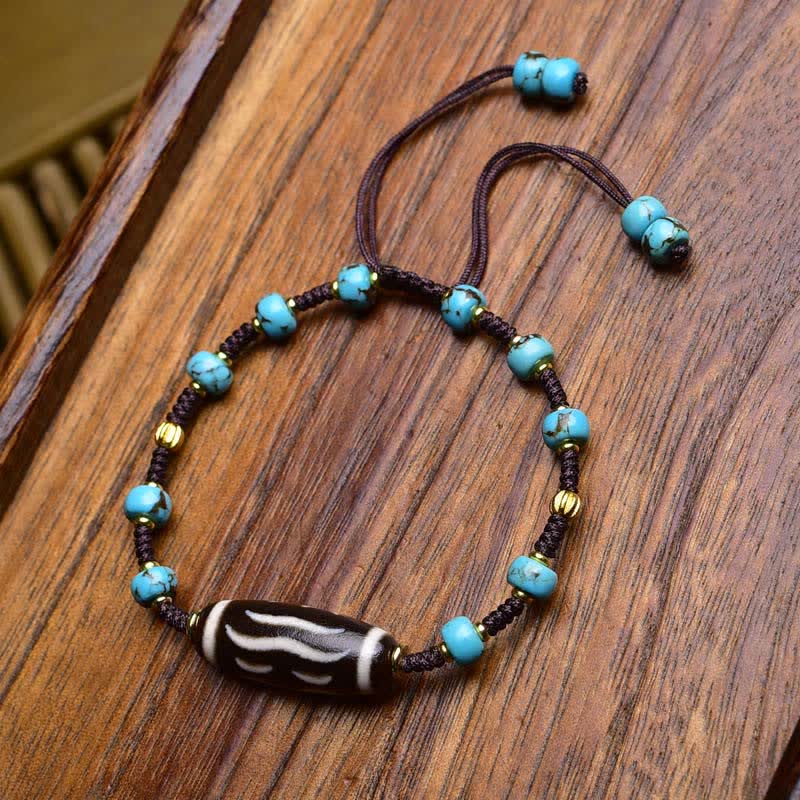 Buddha Stones Dzi-Perlen, Armband aus geflochtenem rotem Achat, Schutzarmband aus Süd-Rot-Achat - Kokosnussperle (Handgelenkumfang: 17-23 cm) - image 6