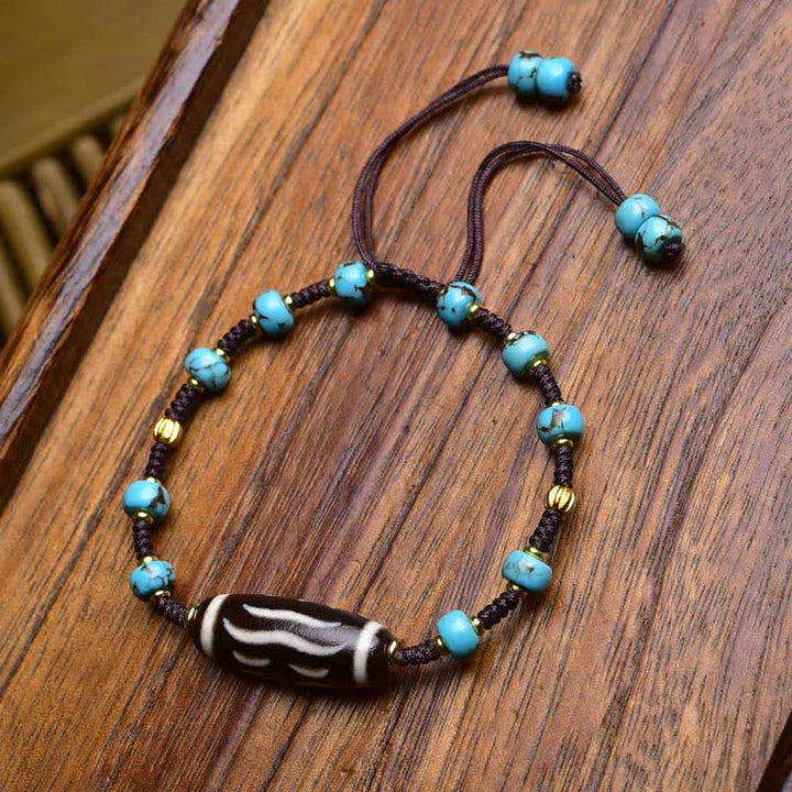 Buddha Stones Dzi-Perlen, Armband aus geflochtenem rotem Achat, Schutzarmband aus Süd-Rot-Achat - Kokosnussperle (Handgelenkumfang: 17-23 cm) - image 6