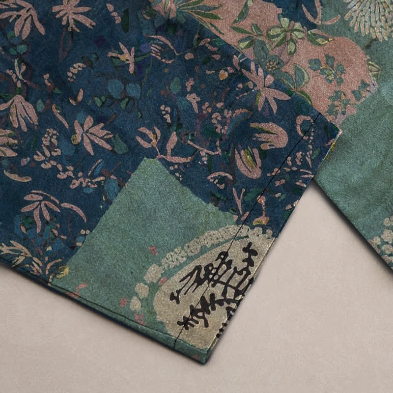 Buddha Stones Herrenhose aus Baumwolle mit Boho-Patchwork-Blumenmuster, schmal zulaufend und mit Taschen - image 3