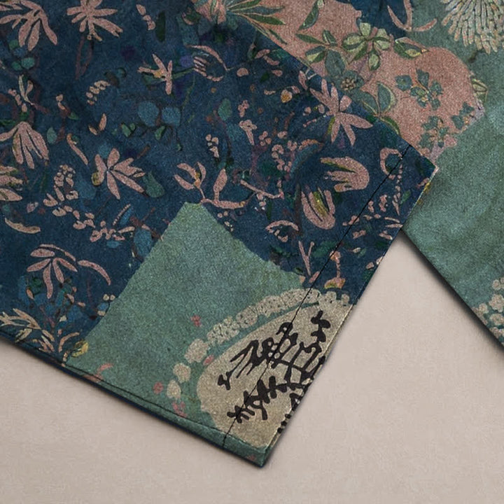 Buddha Stones Herrenhose aus Baumwolle mit Boho-Patchwork-Blumenmuster, schmal zulaufend und mit Taschen - image 3