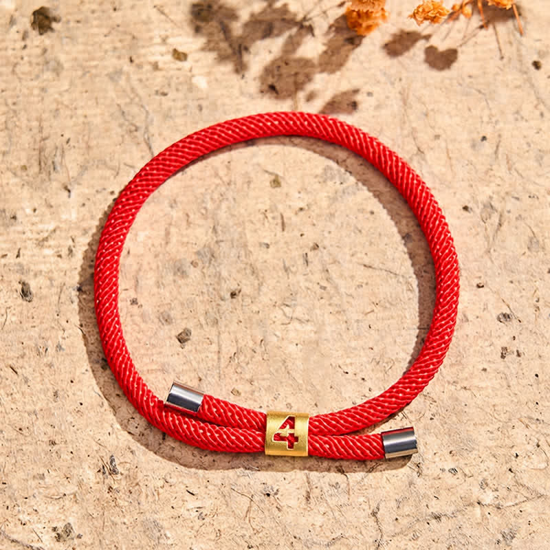 Buddha Stones Armband mit verstellbarer Schnur und einstelligen Engelszahlen zum Schutz - Rotes Seil (Handgelenkumfang: 15-23 cm) - 4 - image 14
