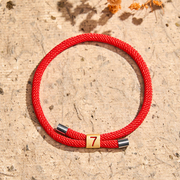 Buddha Stones Armband mit verstellbarer Schnur und einstelligen Engelszahlen zum Schutz - Rotes Seil (Handgelenkumfang: 15-23 cm) - 7 - image 20
