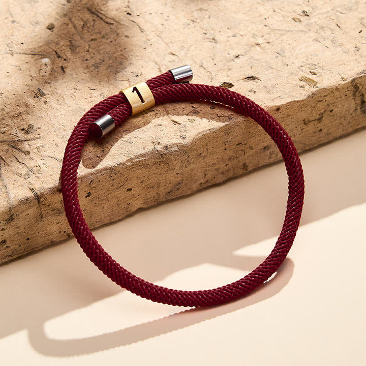 Buddha Stones Armband mit verstellbarer Schnur und einstelligen Engelszahlen zum Schutz - Dunkelrotes Seil (Handgelenkumfang: 15-23 cm) - 1 - image 38