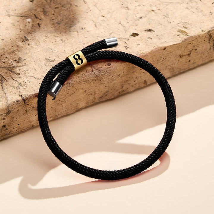 Buddha Stones Armband mit verstellbarer Schnur und einstelligen Engelszahlen zum Schutz - Schwarzes Seil (Handgelenkumfang: 15-23 cm) - 8 - image 35