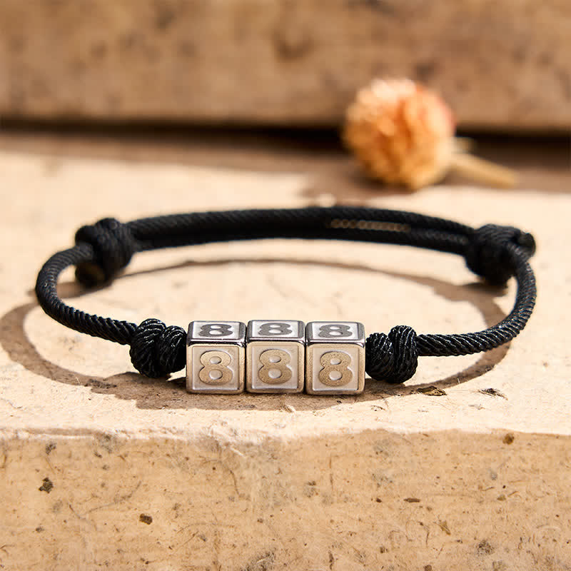 Buddha Stones Titanstahl 000-999 Engelszahlen Verstellbares schwarzes Armband mit Glaubensmotiv - image 26