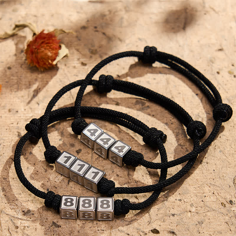 Buddha Stones Titanstahl 000-999 Engelszahlen Verstellbares schwarzes Armband mit Glaubensmotiv - image 32