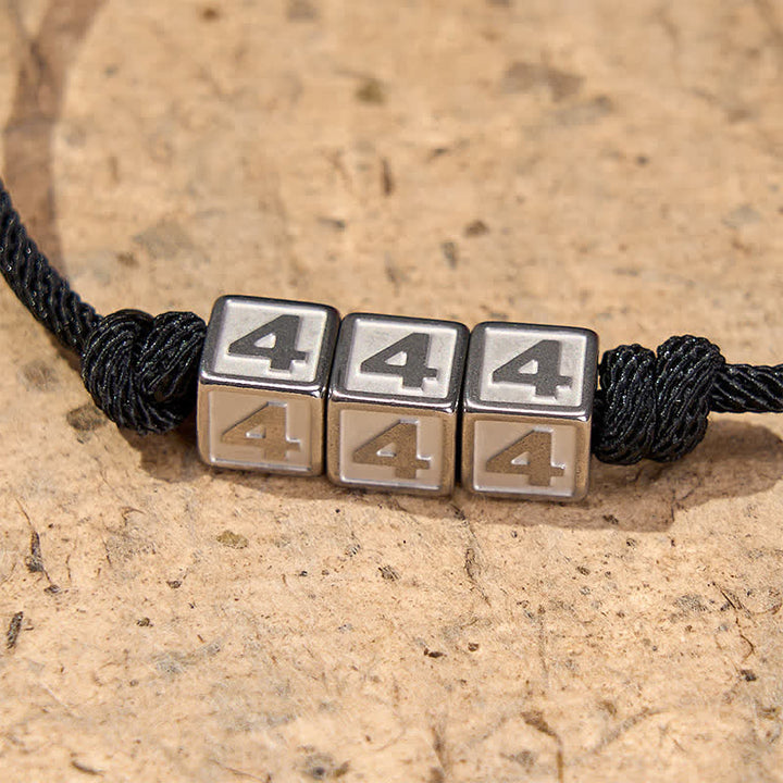 Buddha Stones Titanstahl 000-999 Engelszahlen Verstellbares schwarzes Armband mit Glaubensmotiv - image 15