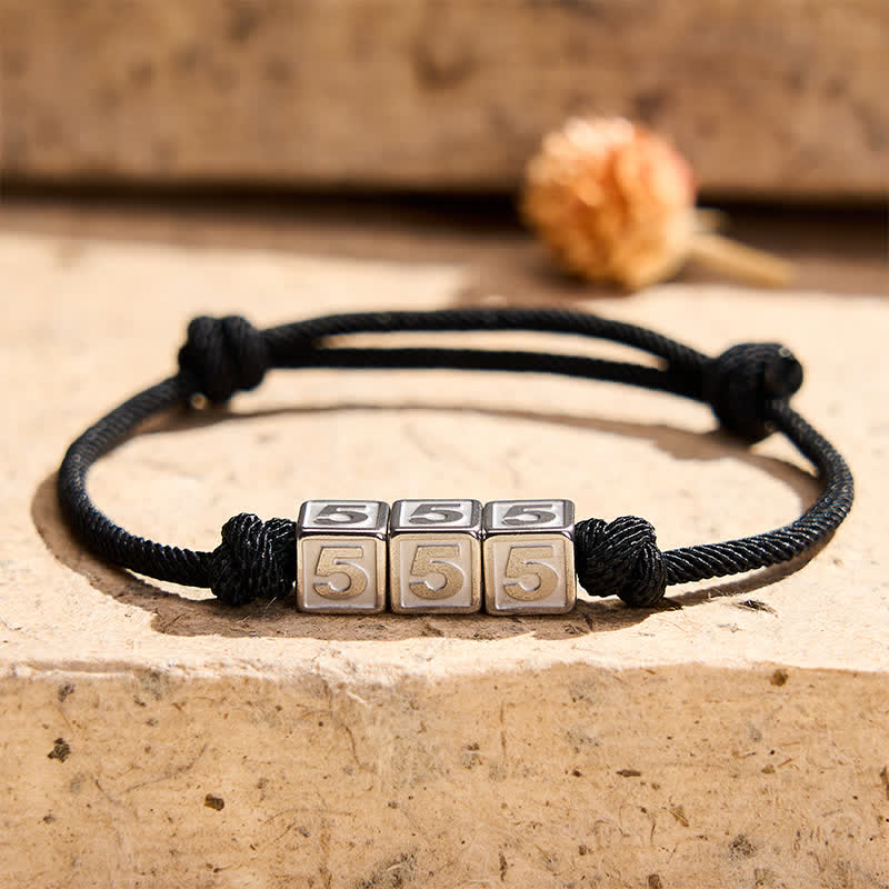 Buddha Stones Titanstahl 000-999 Engelszahlen Verstellbares schwarzes Armband mit Glaubensmotiv - image 19