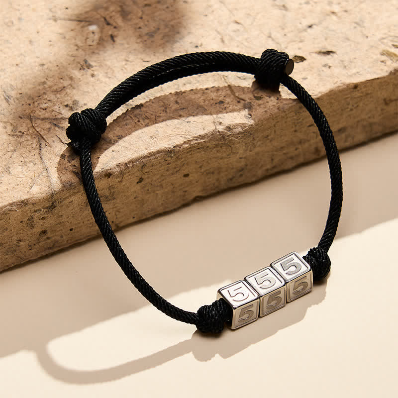 Buddha Stones Titanstahl 000-999 Engelszahlen Verstellbares schwarzes Armband mit Glaubensmotiv - image 18