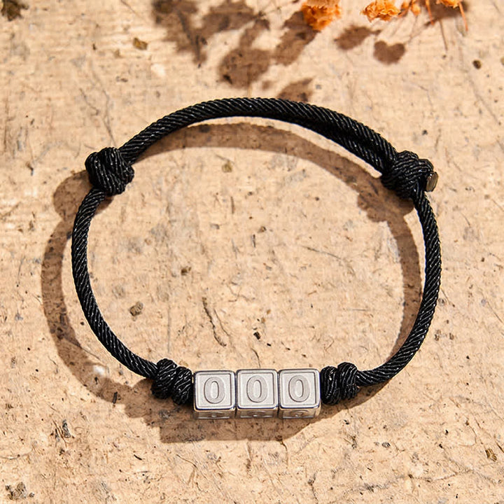 Buddha Stones Titanstahl 000-999 Engelszahlen Verstellbares schwarzes Armband mit Glaubensmotiv - Schwarzes Seil (Handgelenkumfang: 15-23 cm) - 000 - image 1