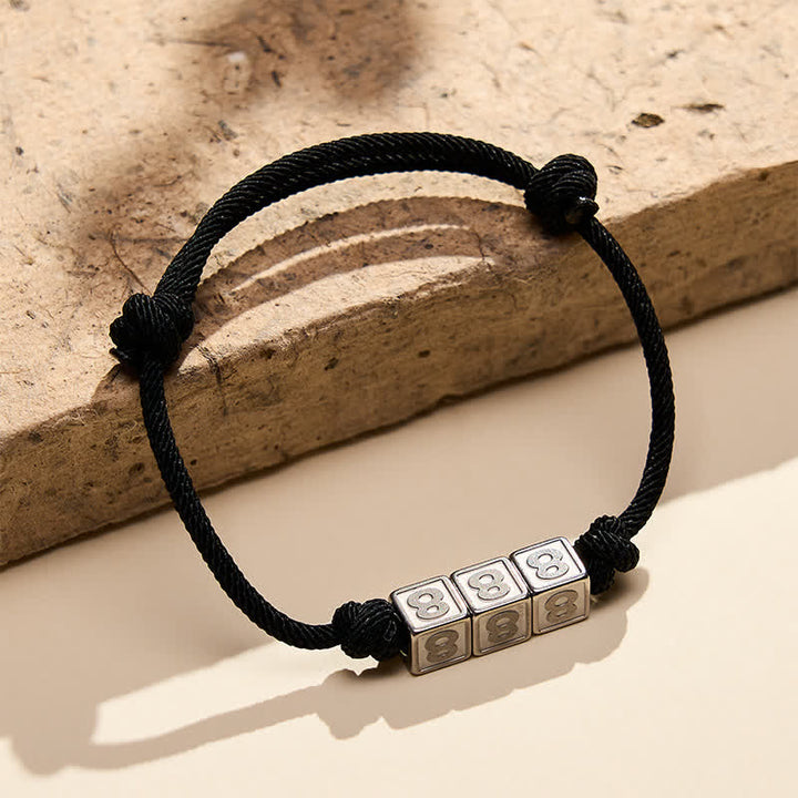 Buddha Stones Titanstahl 000-999 Engelszahlen Verstellbares schwarzes Armband mit Glaubensmotiv - image 28