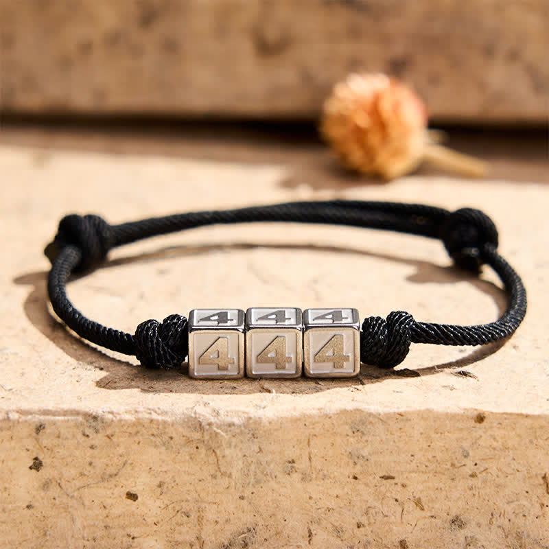 Buddha Stones Titanstahl 000-999 Engelszahlen Verstellbares schwarzes Armband mit Glaubensmotiv - image 14