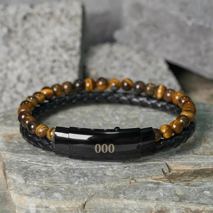 Buddha Stones Tigerauge Engelszahlen Doppelt gewickeltes Lederarmband Glauben - Tigerauge (Handgelenkumfang: 18-19 cm) - 000 - image 39
