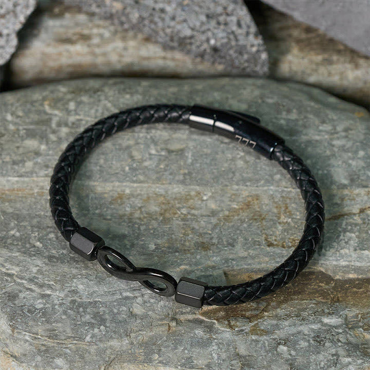 Buddha Stones Engelszahlen-Unendlichkeitssymbol Lederarmband - image 28